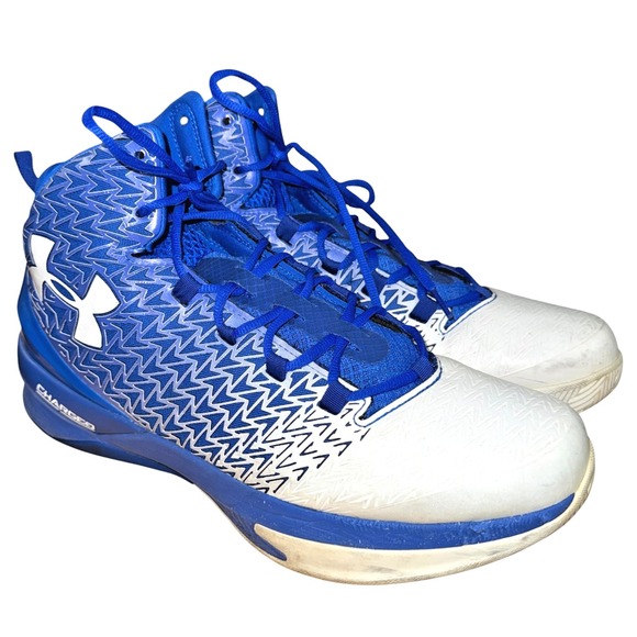 Under Armour Clutchfit Drive 3 MENS Sz 13 PRE-OWNED Basketball Shoes Blue/White - Picture 1 of 16